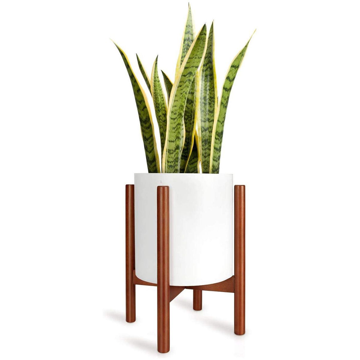 2019 Corrigan Studio® Dhalchand Plant Stand Mid Century Wood Flower Pot Holder ( Plant Pot Not Included) Modern Potted Stand Indoor Display Rack Rustic  Decor, Up To 10 Inch Planter, Brown (View 12 of 15)