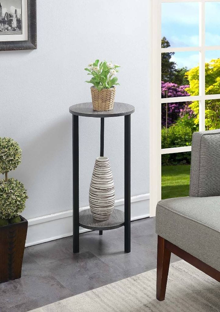 2019 Weathered Gray Plant Stands With Graystone 31 Inch Plant Stand In Weathered Gray/black – Convenience  Concepts 111253wgybl (View 2 of 15)