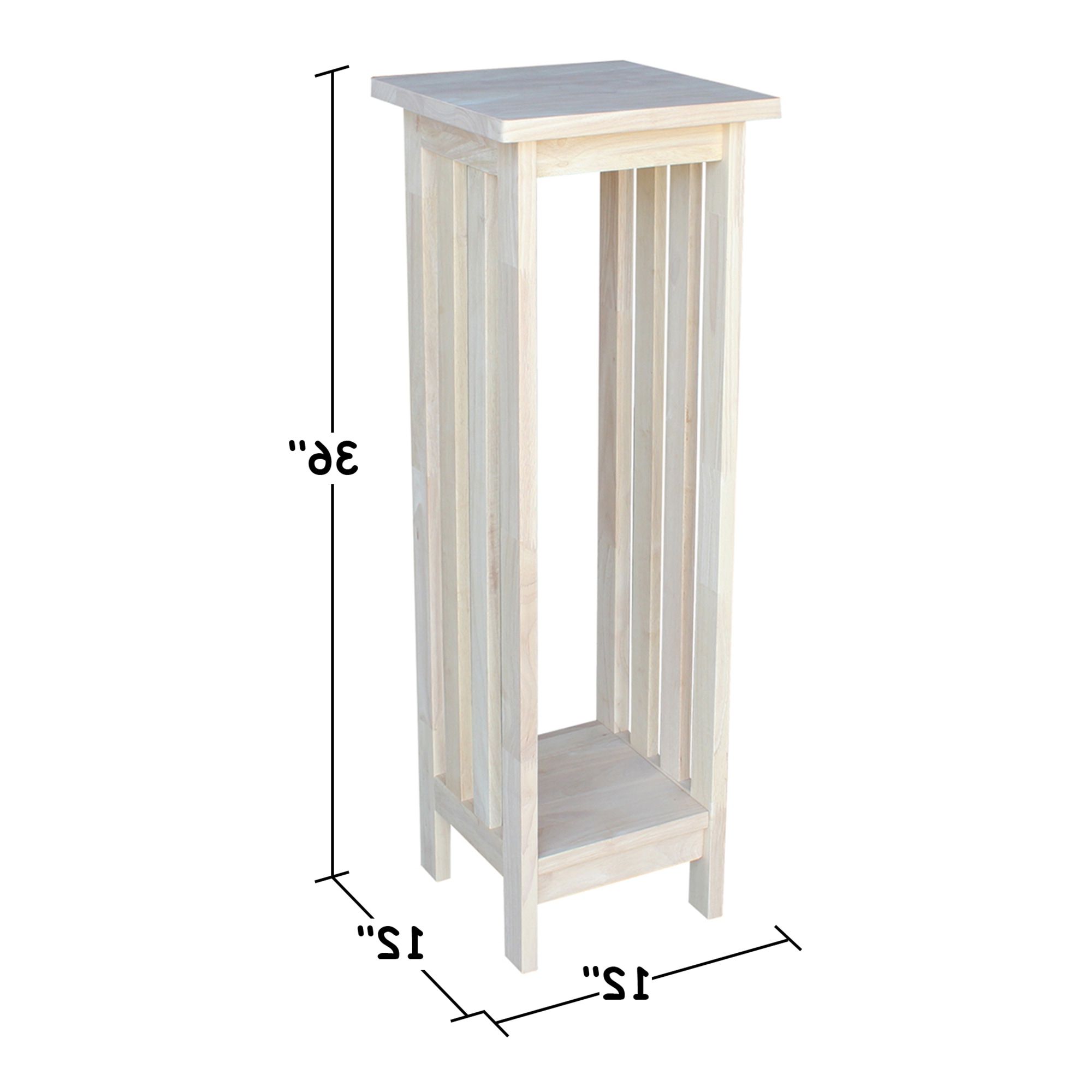 2020 International Concepts Mission 36 In H X 12 In W Natural Indoor Square Wood Plant  Stand In The Plant Stands Department At Lowes Throughout 36 Inch Plant Stands (View 3 of 15)