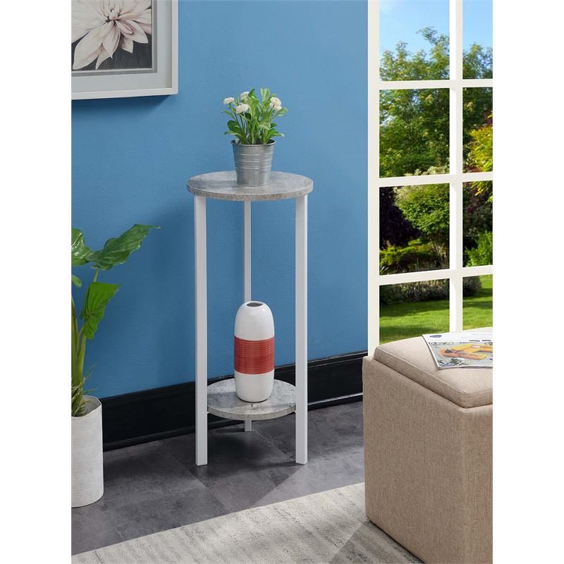 31 Inch Plant Stands In Most Popular Convenience Concepts Graystone 31 Inch 2 Tier Plant Stand, Faux Birch/white  – Walmart (View 2 of 15)