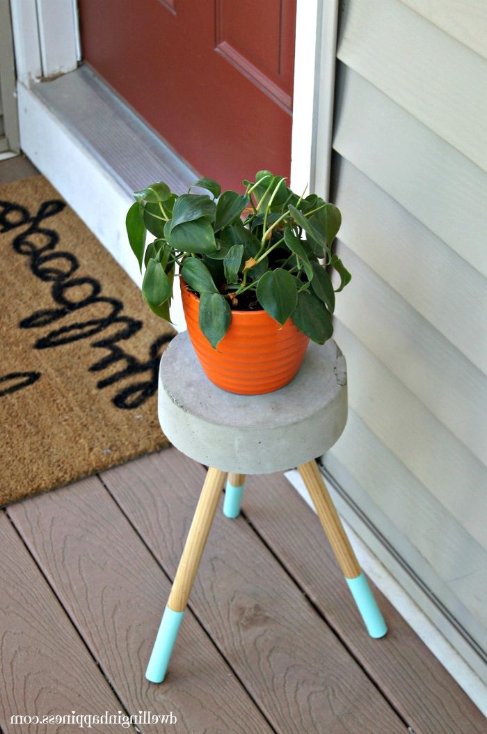 $5 Diy Concrete Plant Stand – Dwelling In Happiness Pertaining To Well Known Cement Plant Stands (View 3 of 15)