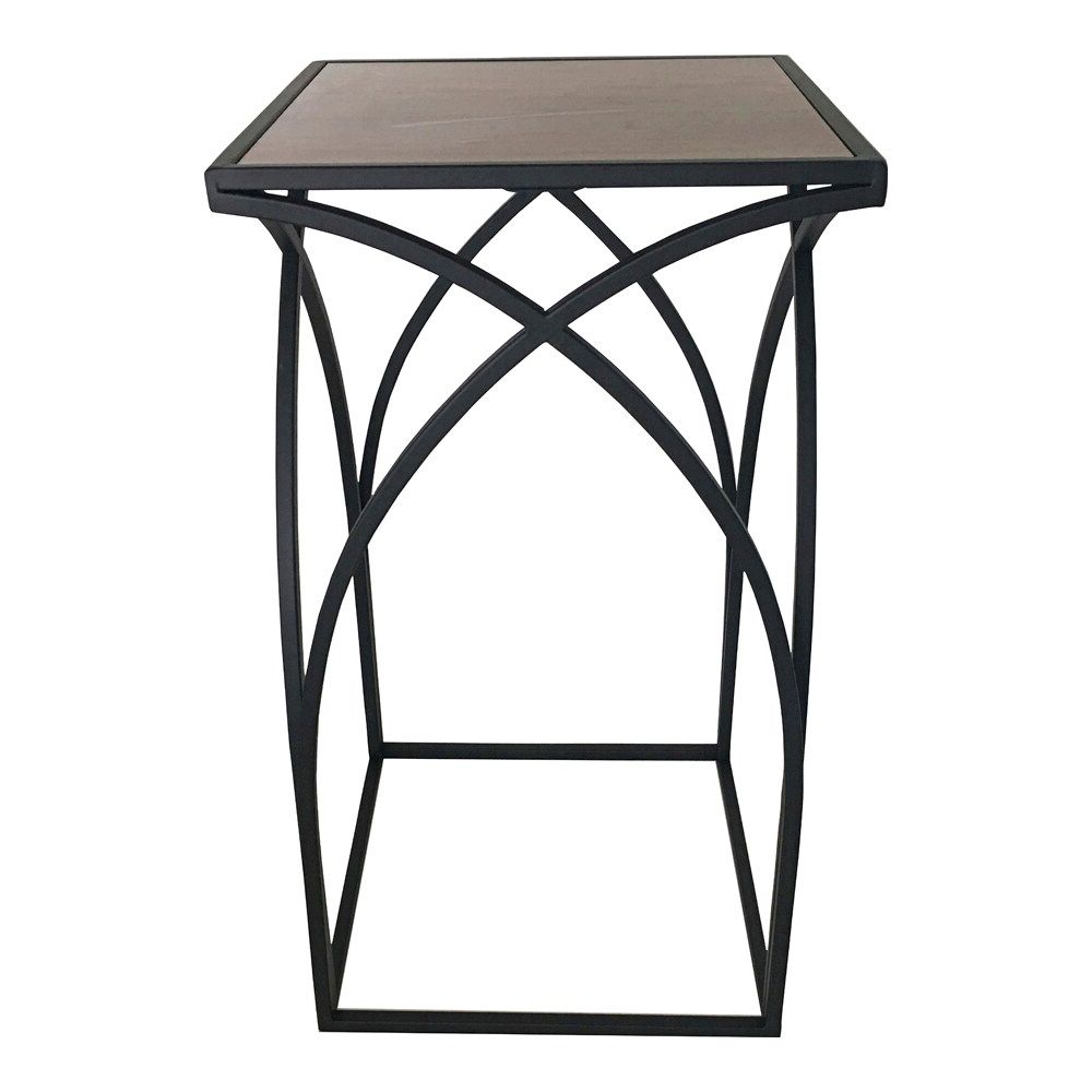 Allen + Roth 22 In Wood Color Outdoor Square Ceramic Plant Stand At  Lowes Throughout 2019 Square Plant Stands (View 6 of 15)