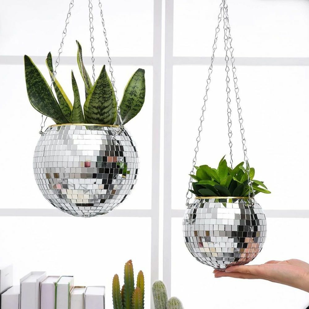 Ball Plant Stands With Regard To Most Popular Disco Ball Planter Shape Hanging Plant Pot Flower Baskets Planters Hanging  Wall (View 5 of 15)