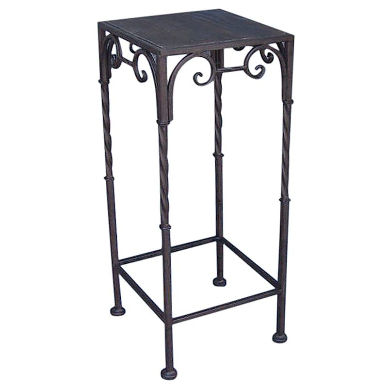 Best And Newest Square Wood Top Plant Stand With Brown Twist Metal Leg, Medium (View 15 of 15)