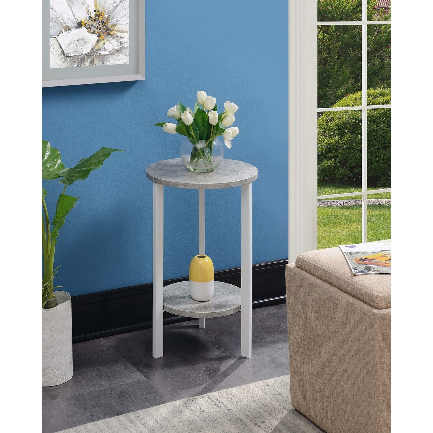 Convenience Concepts Graystone 24" Plant Stand, Faux Birch/white –  Walmart For Newest 24 Inch Plant Stands (View 15 of 15)