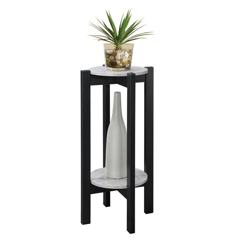 Convenience Concepts Newport Deluxe Plant Stand In Black Wood Finish (View 7 of 15)