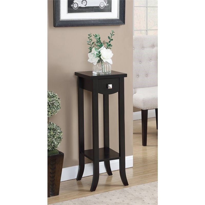 Convenience Concepts Newport Prism Tall Plant Stand In Espresso Wood Finish (View 6 of 15)