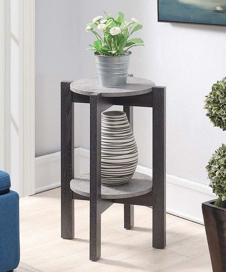 Current Convenience Concepts Faux Cement & Weathered Gray Newport Medium Plant Stand (View 12 of 15)
