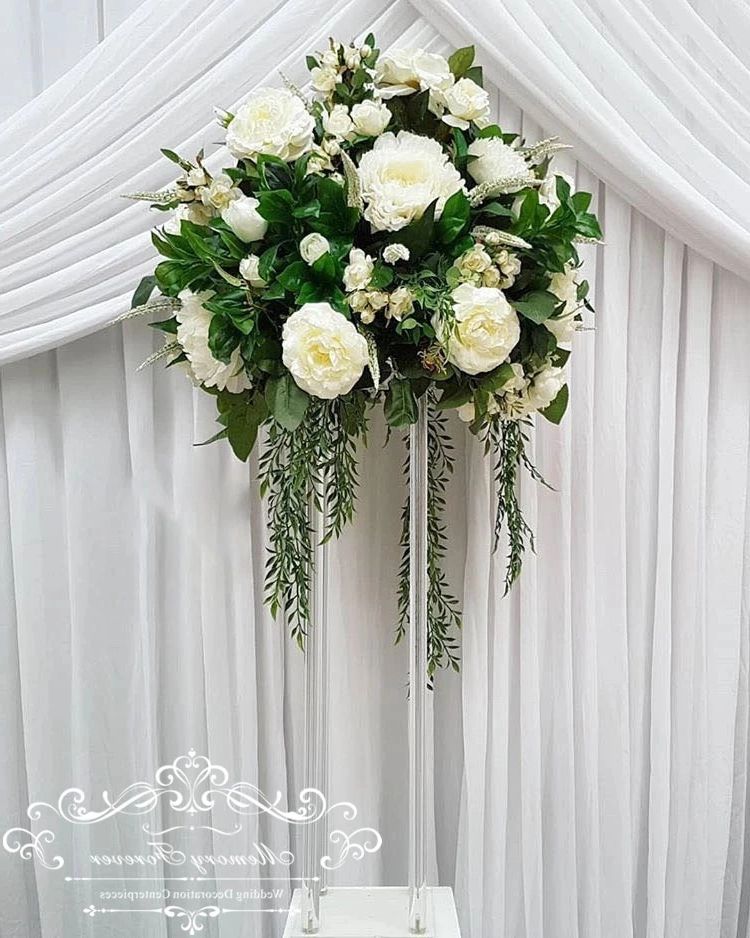 Decorative Wedding Columns Pillars Acrylic Crystal Clear Wedding Flower  Stands Bouquet Decorations Centerpiece Vase (View 11 of 15)