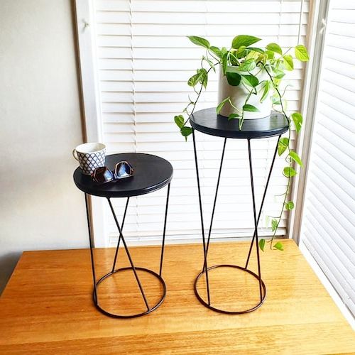 Ellie Side Table Coffee Table Small Table Plant Stand – Etsy Throughout Best And Newest Plant Stands With Side Table (View 12 of 15)
