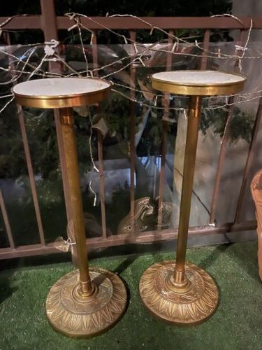 Famous Brass Plant Stands Intended For Art Deco Gilded Flower Pedestal/ Brass Plant Stand Antique (View 10 of 15)