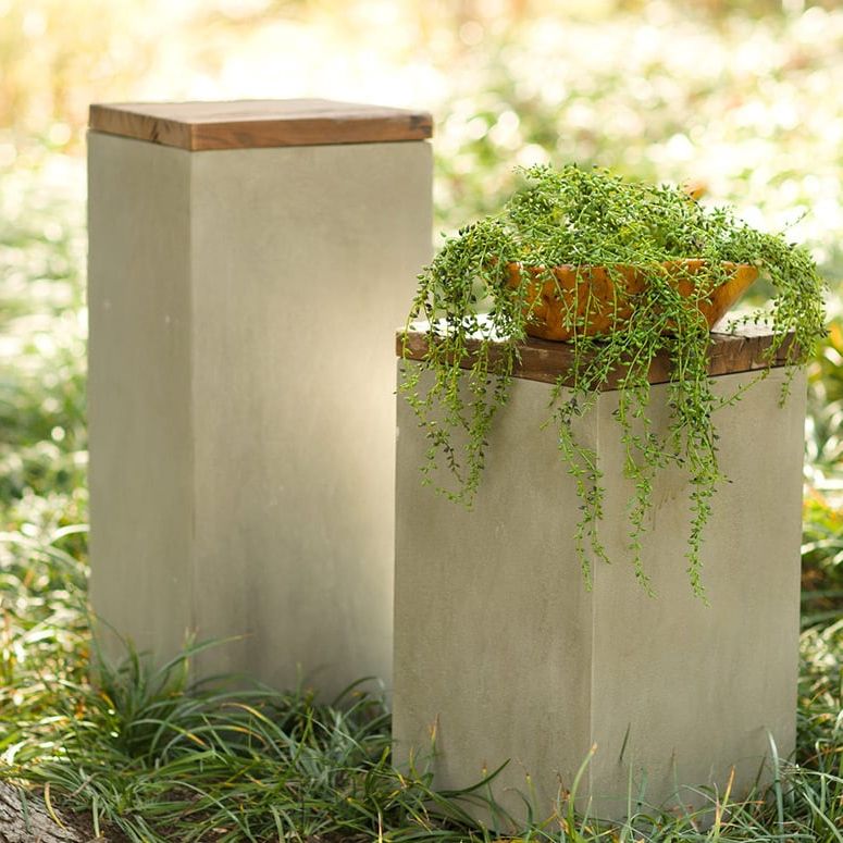 Fashionable Cement And Reclaimed Wood Box Plant Stands (View 9 of 15)