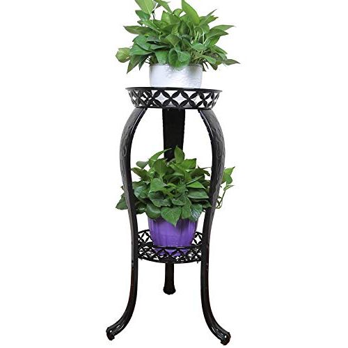 Fashionable Metal Potted Plant Stand, 32inch Rustproof Decorative Flower Pot Rack With  Indoor Outdoor Iron Art Planter Holders Garden Steel Pots Containers  Supports Corner Display Stand – Walmart Intended For 32 Inch Plant Stands (View 3 of 15)