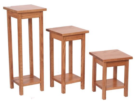 Fashionable Oak Plant Stands Regarding Amish Made Solid Oak Plant Stand Set (View 6 of 15)