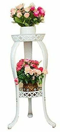Fashionable White 32 Inch Plant Stands Intended For Metal Potted Plant Stand, 32inch Rustproof Decorative Flower Pot Rack White (View 9 of 15)