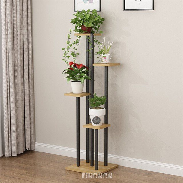 Fashionable Zd14 Tier Wood Plant Shelf Pergola Particle Board Steel Frame Floor Type Wood  Flower Rack Living Room Balcony Flowerpot Holder – Plant Cages & Supports –  Aliexpress In Particle Board Plant Stands (View 10 of 15)