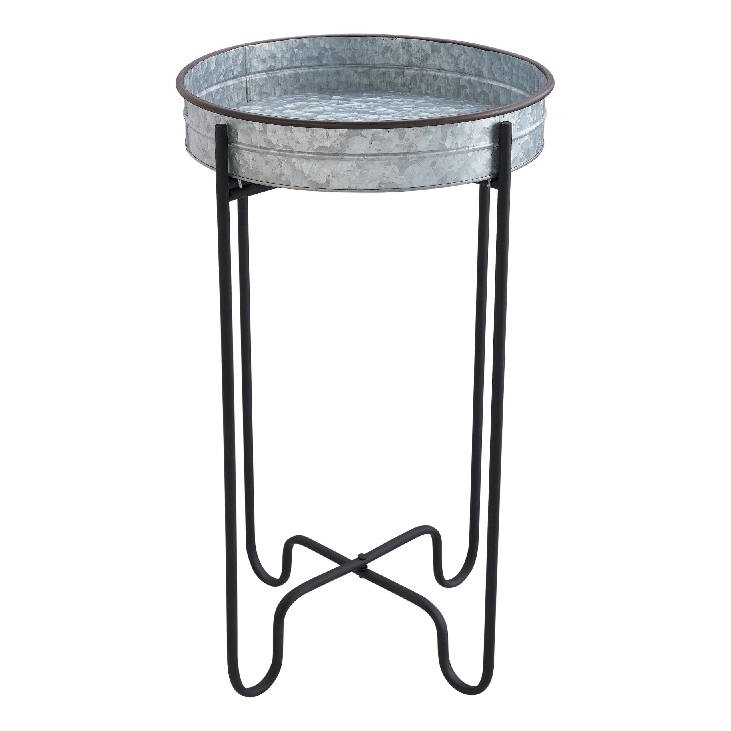 Galvanized Plant Stands Within Most Popular Better Homes & Gardens 13" X 13" X 22" Silver And Black Iron Plant Stand –  Walmart (View 3 of 15)
