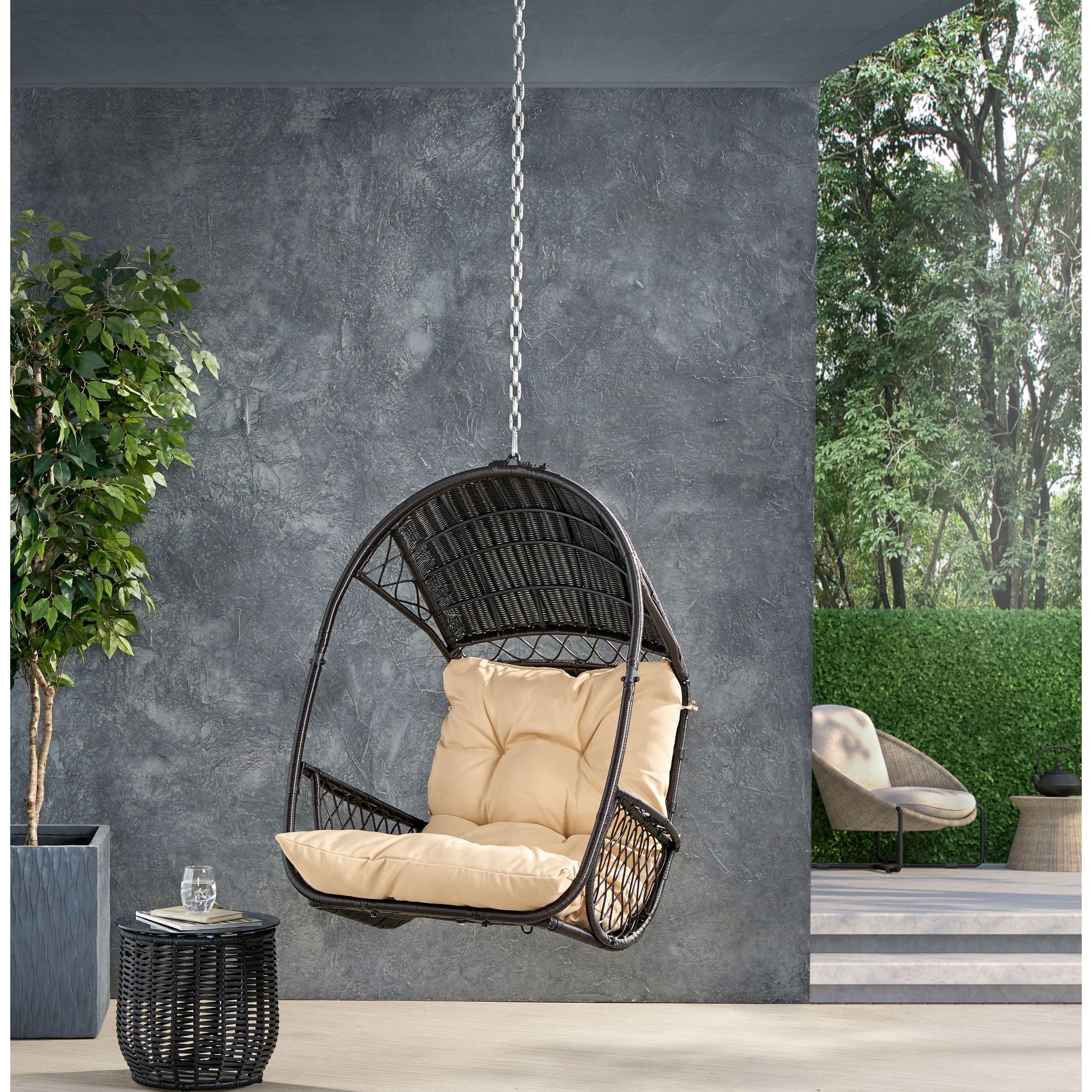 Greystone Outdoor/indoor Wicker Hanging Chair W/8 Foot Chainchristopher  Knight Home – On Sale – Overstock – 31825459 Pertaining To Recent Greystone Plant Stands (View 15 of 15)
