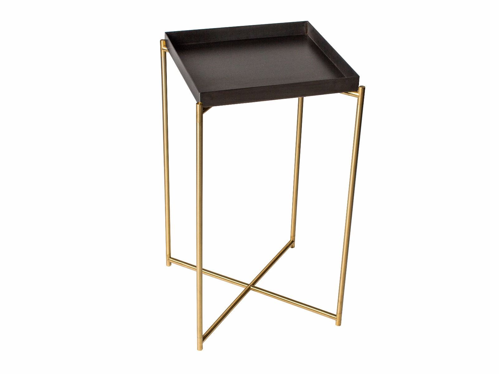 Gun Metal Tray Top & Brass Frame Pertaining To Most Popular Square Plant Stands (View 3 of 15)