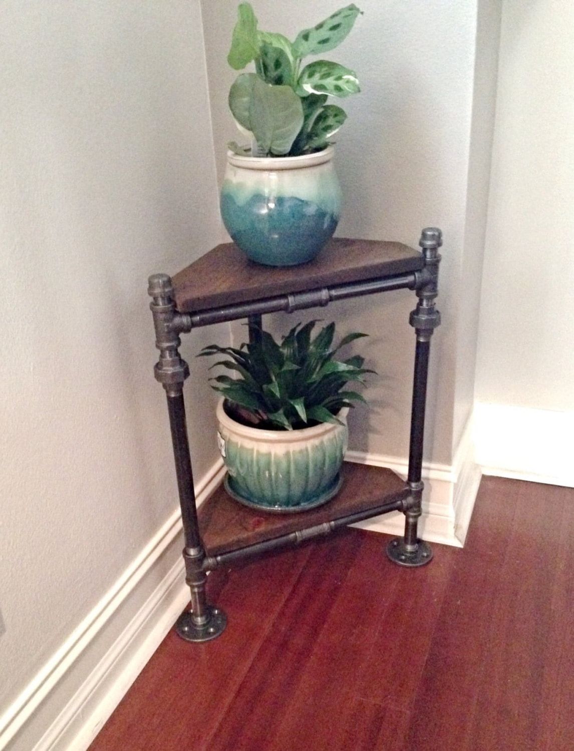 Industrial Plant Stands For Famous Industrial Pipe Corner Plant Stand – Etsy (View 5 of 15)