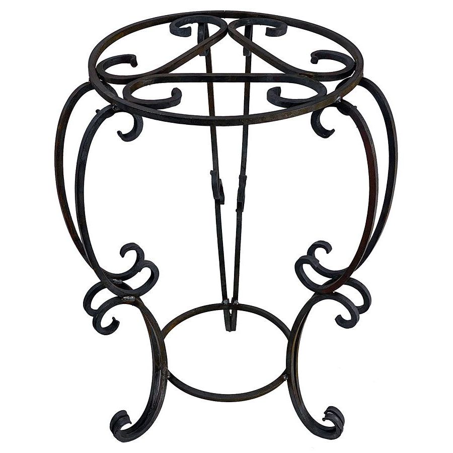 Iron Plant Stands Throughout Fashionable Heavy Wrought Iron Plant Stand – Large – 25.5" H X 18" Dia (View 15 of 15)