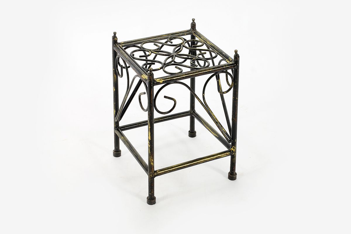 Iron Square Plant Stands Intended For Widely Used 13″ Small Lattice Square Cast Iron Plant Stand (View 2 of 15)