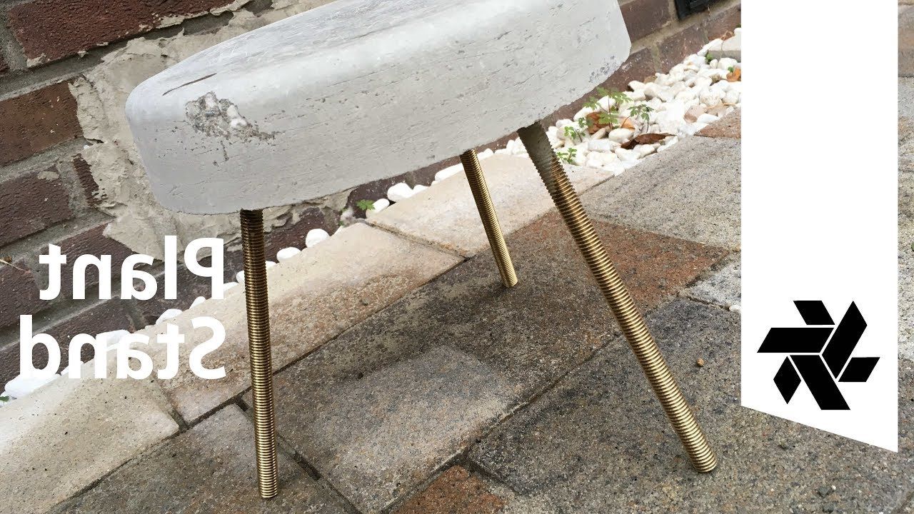 Latest Concrete & Brass Plant Stand // Diy How To – Youtube Regarding Cement Plant Stands (View 8 of 15)