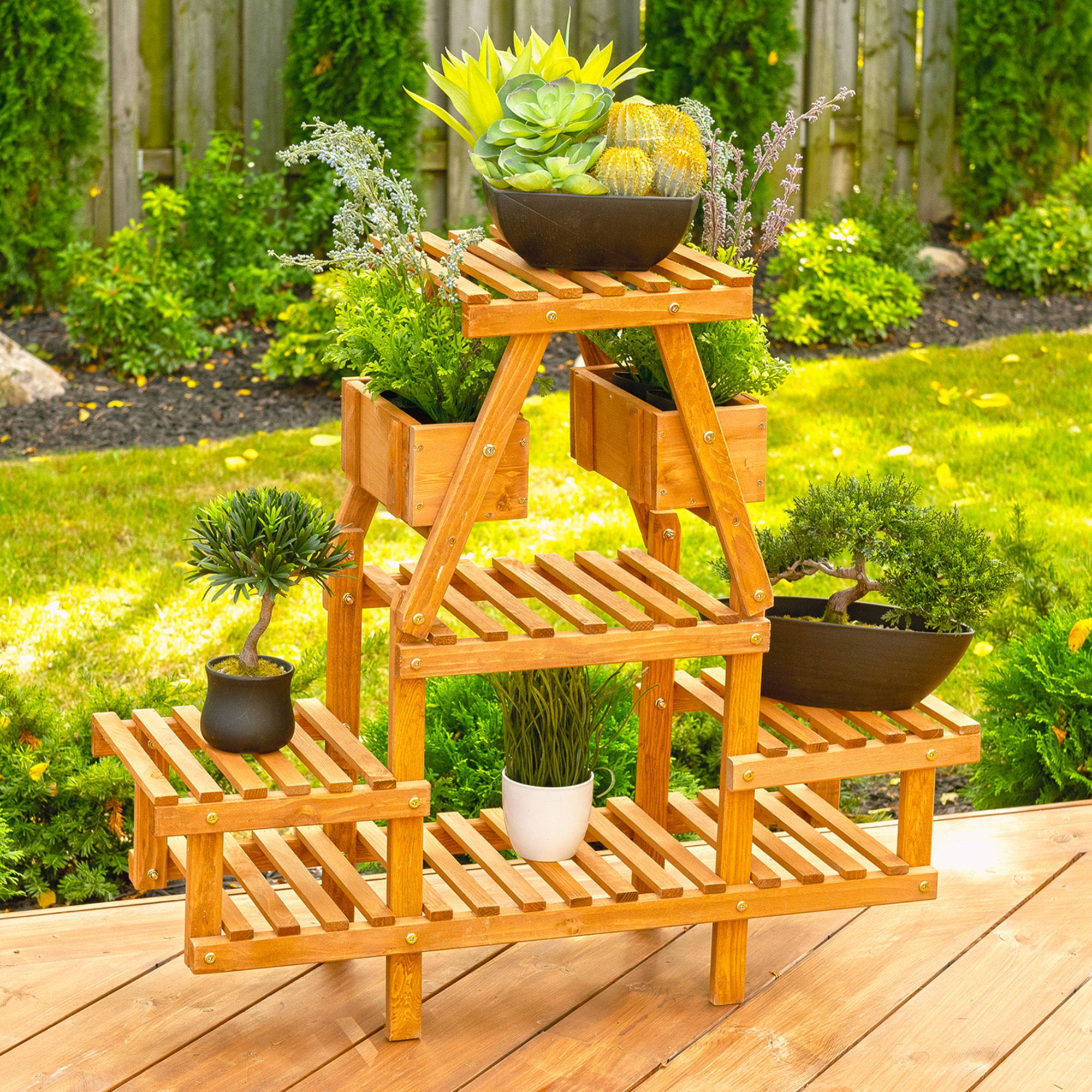 Leisure Season Ltd – 4 Tier Plant Stand With Pot Holders In Well Known 4 Tier Plant Stands (View 14 of 15)