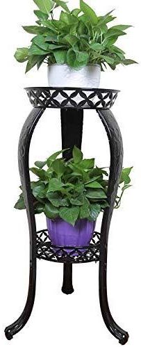 Metal Potted Plant Stand, 32inch Rustproof Decorative Flower Pot Rack With  Indoor Outdoor Iron Art Planter Holders Garden Steel Pots Containers  Supports Corner … (View 5 of 15)