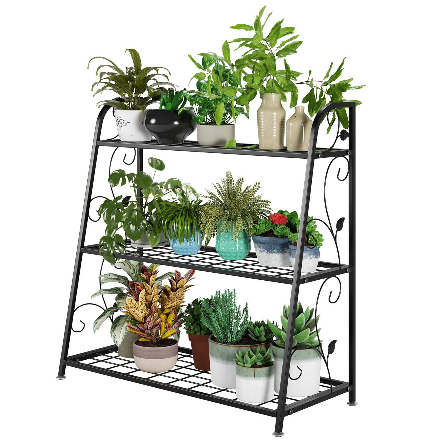 Most Current 3 Tier Metal Plant Stand, Flower Rack, Plant Holder, Multi Functional  Organizer For Indoor & Outdoor, Garden & Balcony, Living Room & Study Room,  For Books & Toys, Bags & Shoes – Walmart With Powdercoat Plant Stands (Photo 10 of 15)