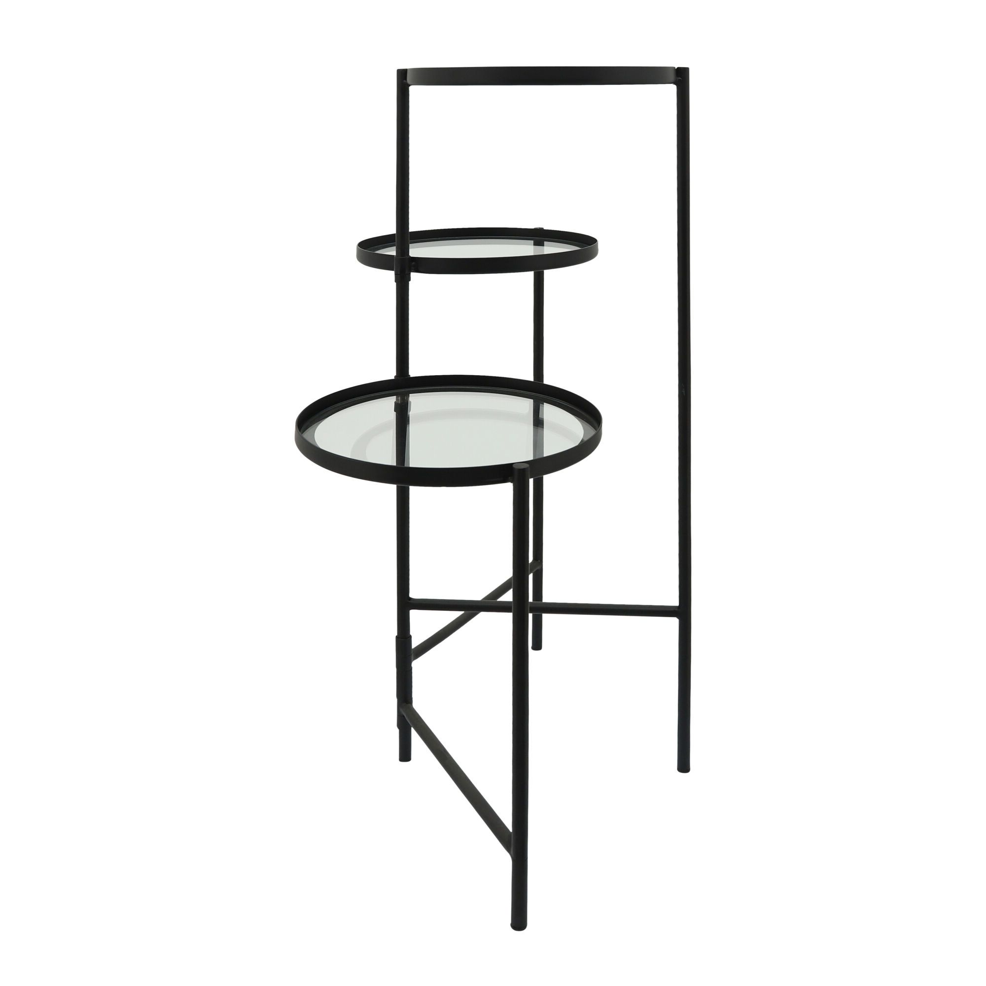 Most Current White 32 Inch Plant Stands Intended For Black Metal 32 Inch 3 Layered Glass Plant Standsagebrook Home (View 14 of 15)