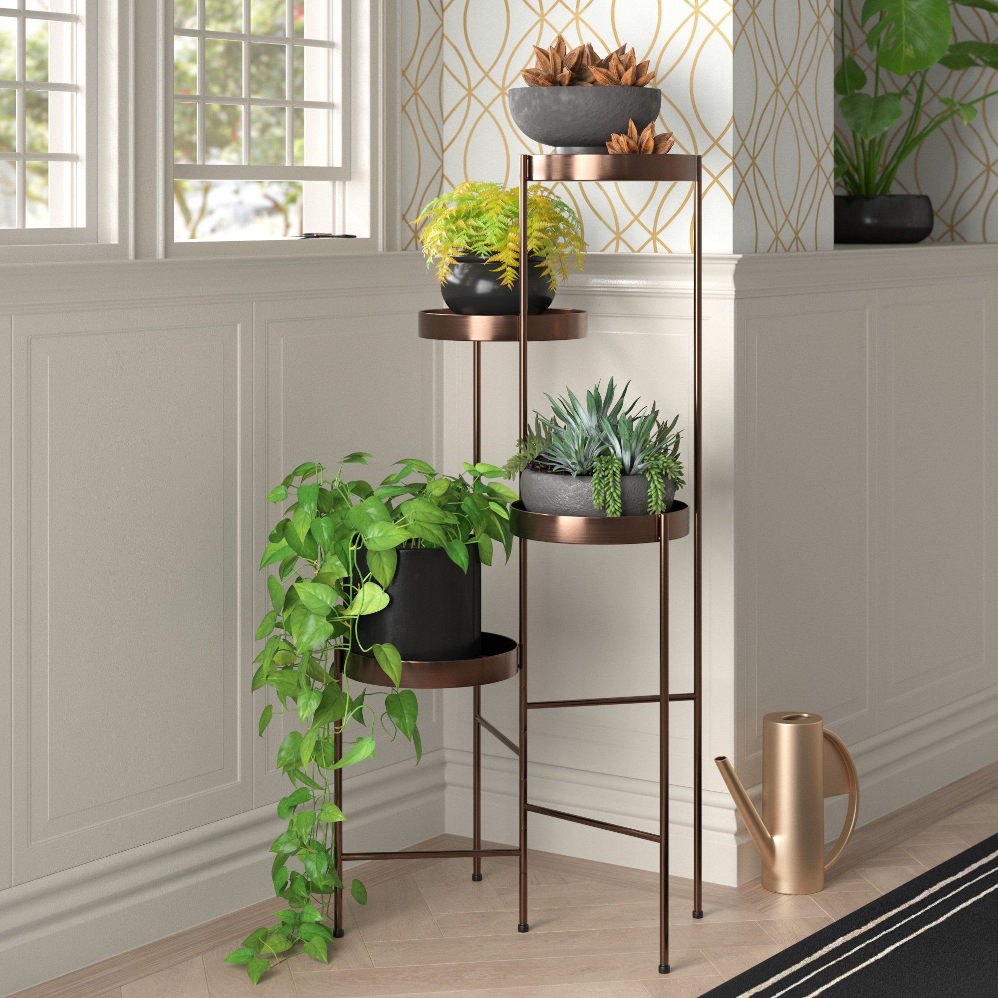 Most Recent Willa Arlo Interiors Malachy Round Multi Tiered Plant Stand & Reviews (View 15 of 15)
