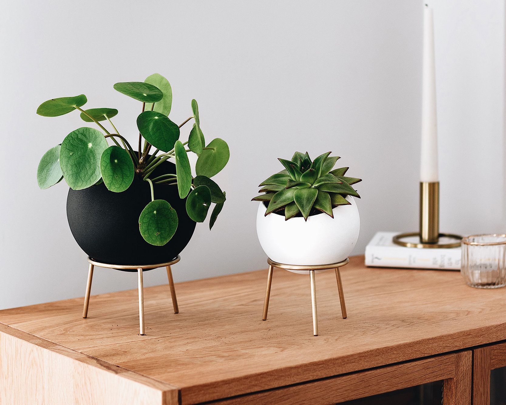 Most Recently Released Globe Plant Stands With Globe Sphere Table And Floor Planters With Brass Stand – Etsy (View 4 of 15)