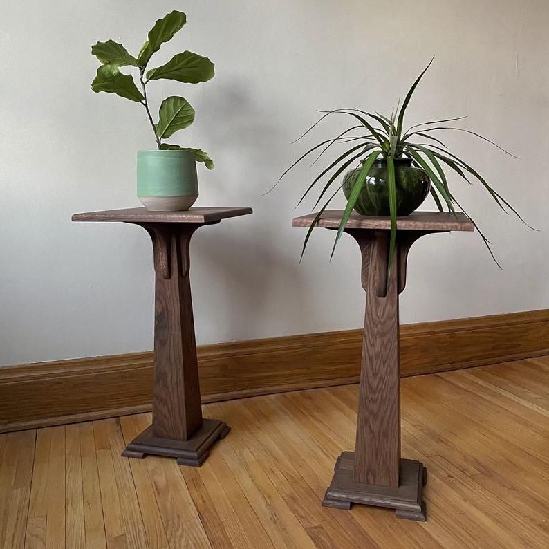 Most Recently Released Handmade Pedestal Plant Stand, Hardwood—perfect For Heavy Pots!ben  Newman Furniture (View 5 of 15)