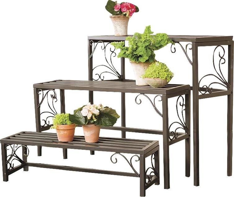 Plow & Hearth Rectangle 3 Piece Plant Stand Set & Reviews (View 13 of 15)
