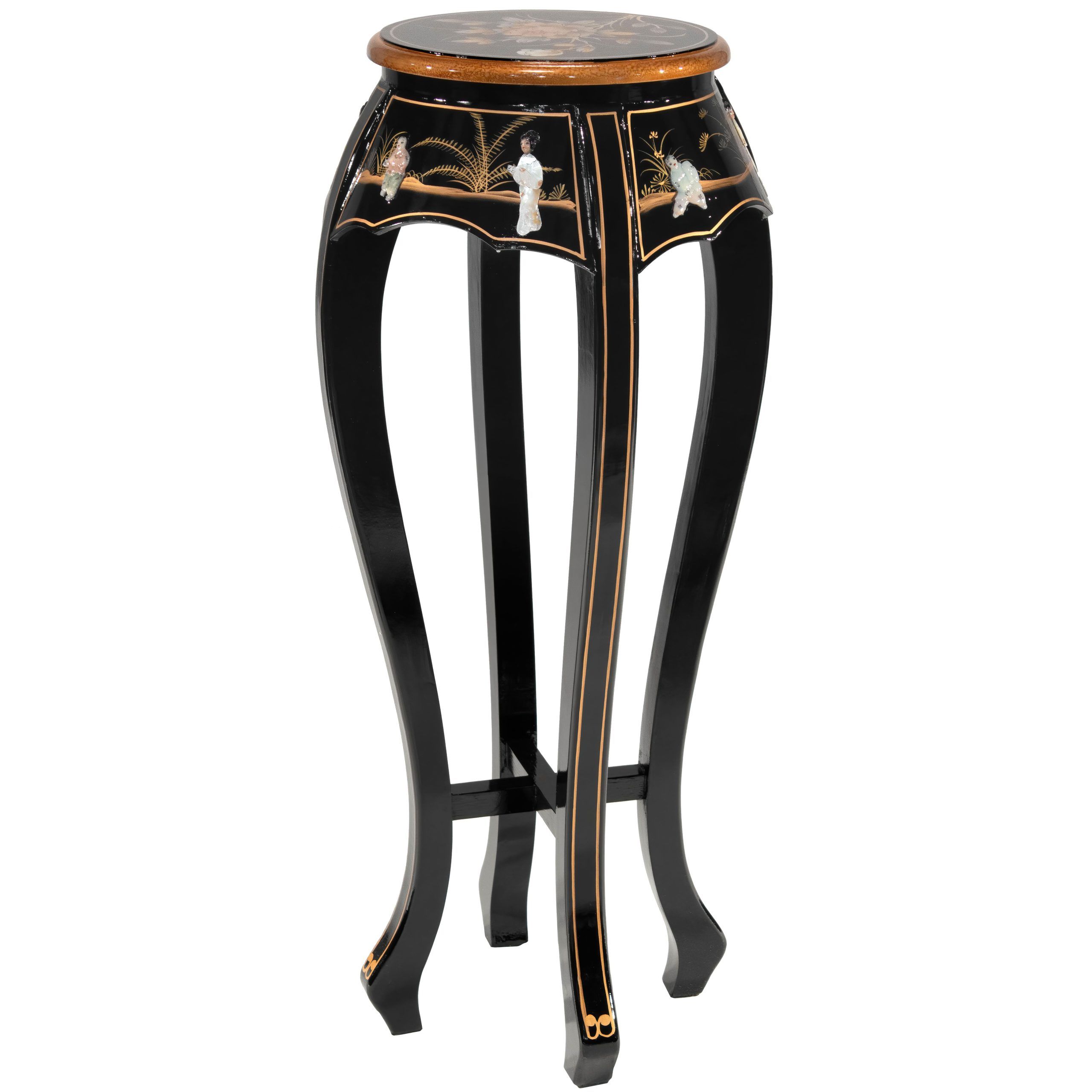 Popular 36 Inch Plant Stands Throughout Oriental Furniture 15" X 15" X 36" Black Wood Plant Stand – Walmart (View 9 of 15)