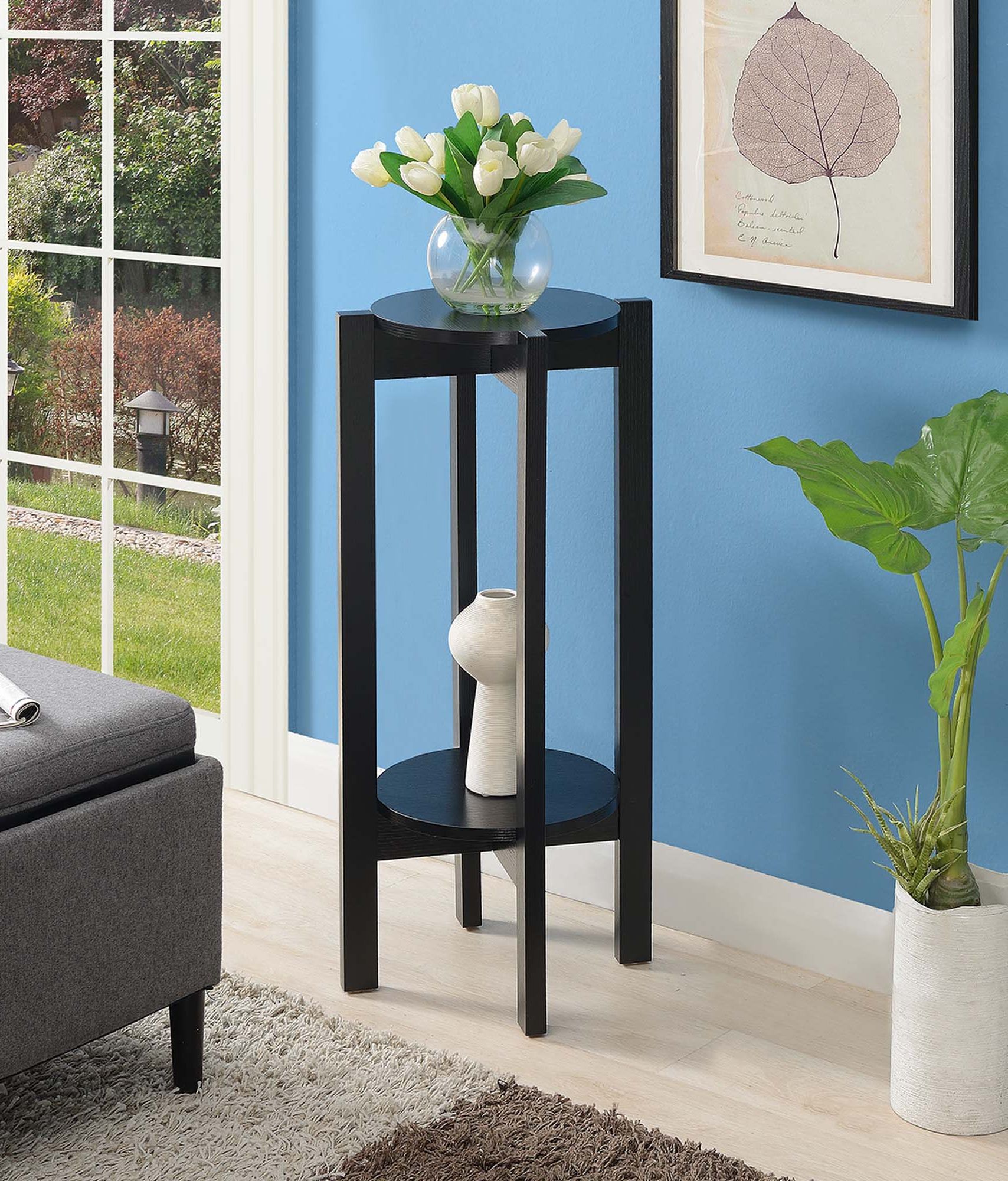 Preferred Deluxe Plant Stands Intended For Convenience Concepts Newport Deluxe 2 Tier Plant Stand, Black – Walmart (View 8 of 15)