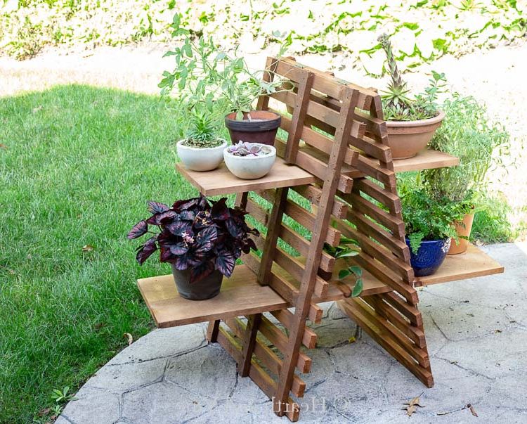 Preferred Outdoor Plant Stands Intended For Diy Indoor/outdoor Plant Stand For Multiple Plants (View 14 of 15)