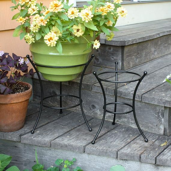 Recent Set Of Two Ball End Wrought Iron Plant Stands Indoor/outdoor – Etsy Ireland With Regard To Ball Plant Stands (View 11 of 15)