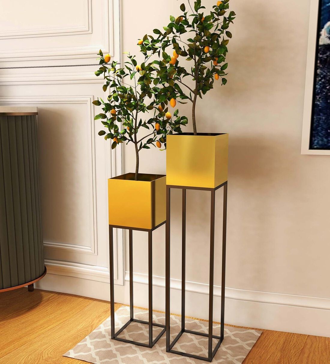 Rectangular Plant Stands For Preferred Buy Black & Gold Metal Rectangular Planter Stand, Set Of 2havanto  Online – Metal Planter Stands – Pots & Planters – Home Decor – Pepperfry  Product (View 8 of 15)