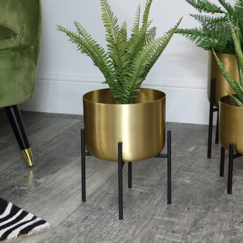 Round Gold Plant Stand – Medium Regarding 2019 Gold Plant Stands (View 7 of 15)
