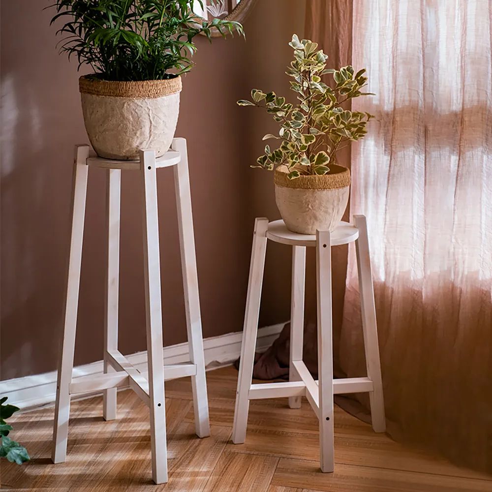 Rustic Plant Stands Regarding 2020 Rustic Wooden Plant Stand Set Of 2 For Indoor Homary (View 14 of 15)