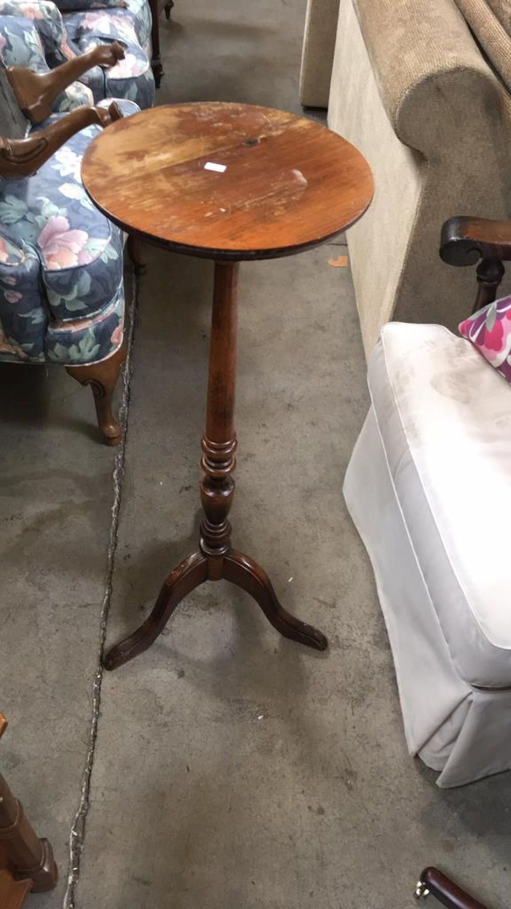 Sold Price: Vintage Plant Stand Accent Foyer Round Wood Table – Invalid  Date Mst Throughout Most Up To Date Vintage Plant Stands (View 13 of 15)