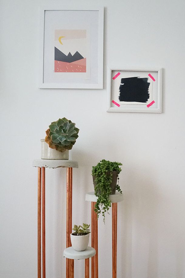 Transformed :: Concrete + Copper Plant Stand – Camille Styles In Recent Cement Plant Stands (View 4 of 15)