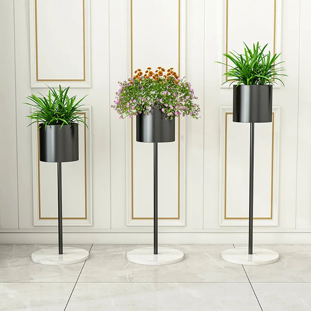 Trendy Black Nordic Freestanding Plant Stand Flower Pot Set Of 3 Homary Regarding Set Of 3 Plant Stands (View 7 of 15)