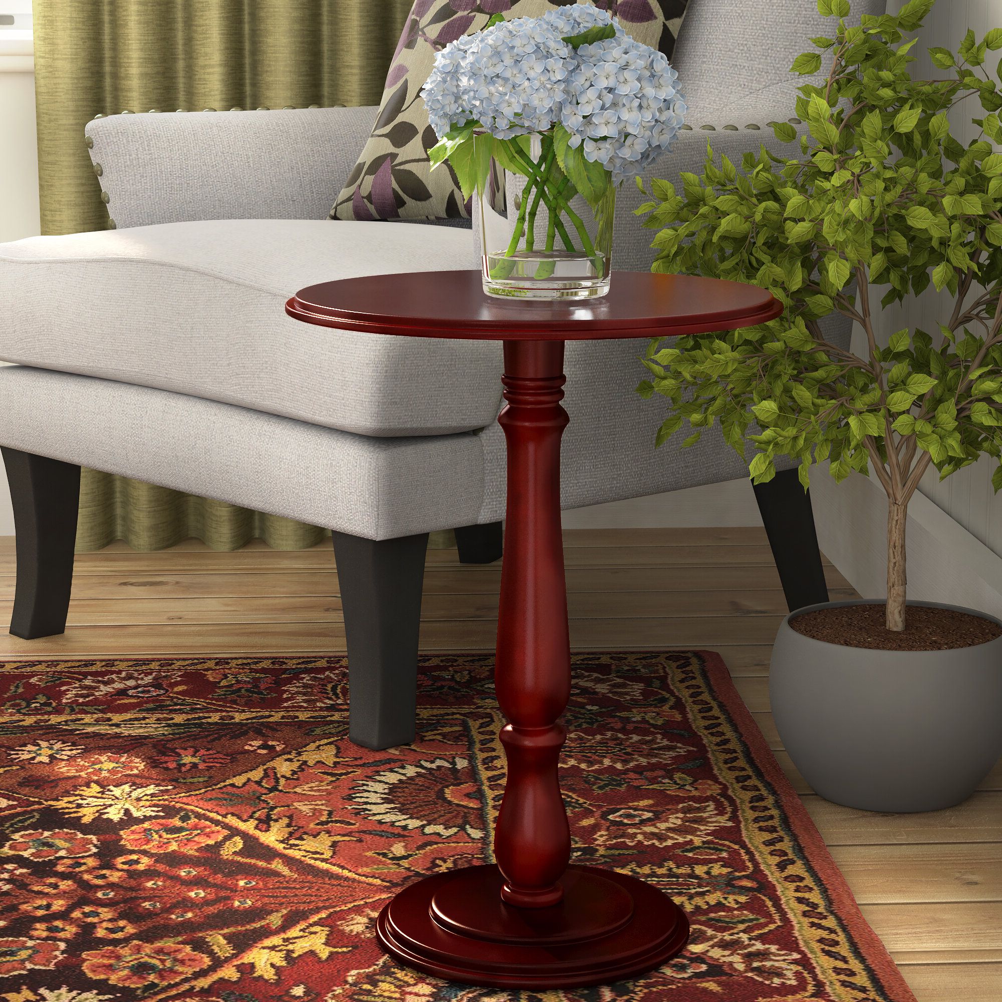 Well Known Cherry Pedestal Plant Stands With Charlton Home® Stehle Round Pedestal Solid Wood Plant Stand & Reviews (View 13 of 15)