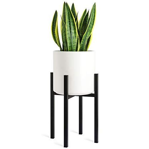 Well Known Mkono Plant Stand – Excluding Plant Pot, Mid Century Modern Tall Metal Pot  Stand Indoor Flower Potted Plant Holder Plants Display Rack, Fits Up To 10  Inch Plant… (View 13 of 15)