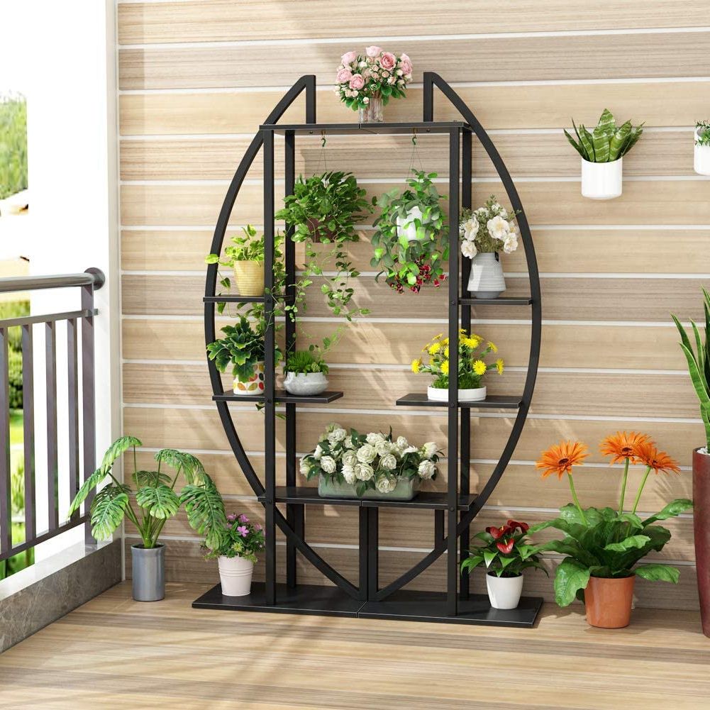 Well Known Particle Board Plant Stands For Tribesigns 5 Tier Plant Shelf Stand Pack Of 2, Multi Purpose Curved Display  Bonsai Flower Plant Stand Rack Indoor Outdoor For Garden, Patio, Or  Balcony, Home Use – Walmart (View 6 of 15)