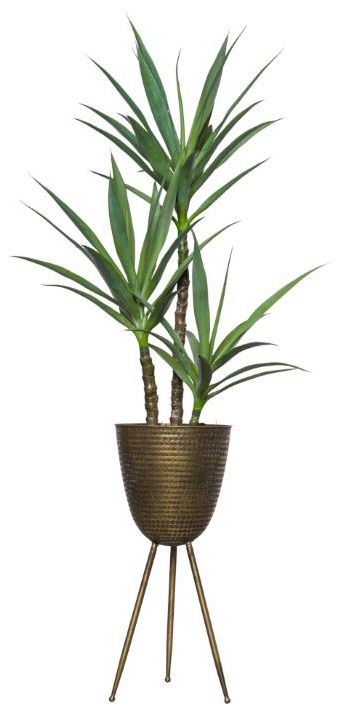Well Liked Skinny Yucca X 3 In Bronze Plant Stand – Lux Art Silks For Bronze Plant Stands (View 10 of 15)