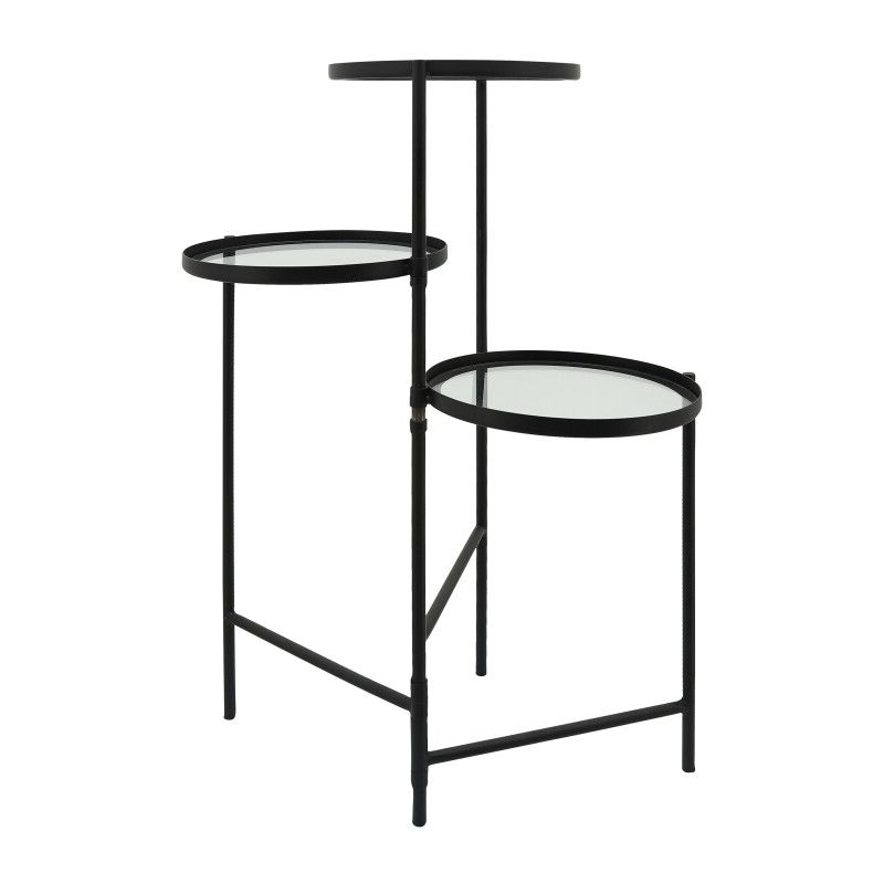 White 32 Inch Plant Stands With Trendy Black Metal 32 Inch 3 Layered Glass Plant Standsagebrook Home (View 11 of 15)